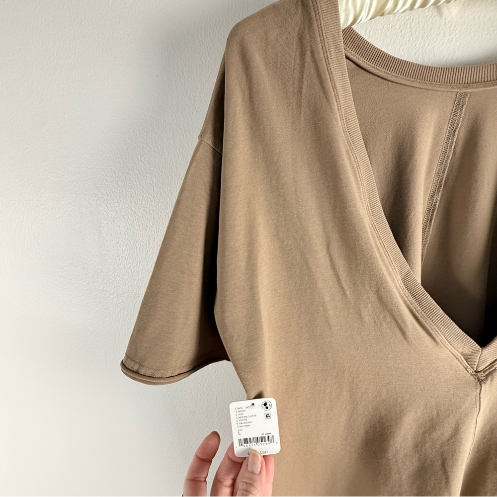 FREE PEOPLE MOVEMENT HOT SHOT TEE ROMPER- Mocha Latte/ Tan Reversible NWT LARGE - Picture 14 of 15
